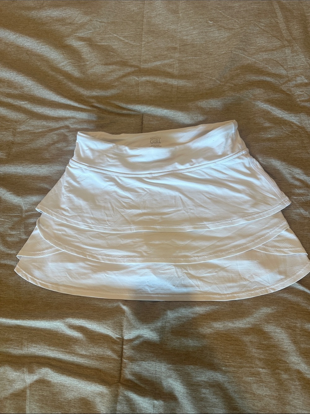 Athleta Girl White Tiered Skirt with Built-In Shorts